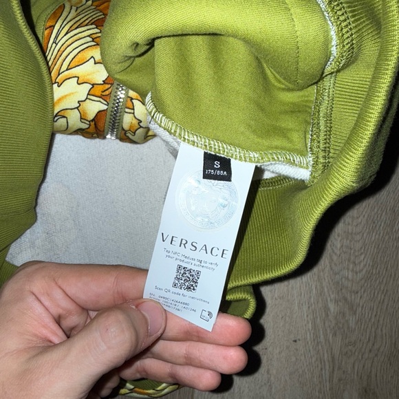 Versace Olive Green Medusa Renaissance Print Full Zip Hoodie (RARE) - Picture 7 of 13